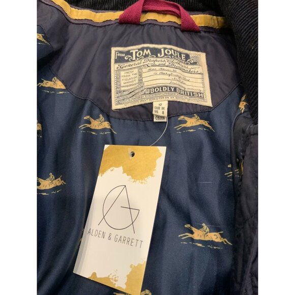 Tom Joule Country Navy Blue Quilted Jacket Coat W/ Corduroy Collar, Size 8 (US) - Picture 11 of 11